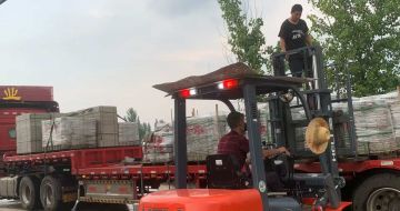 舟山 黄金麻冰裂纹，地铺石装车