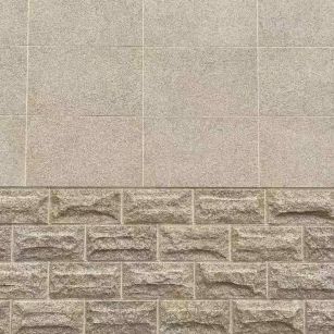 舟山 黄金麻自然面蘑菇石配荔枝面干挂