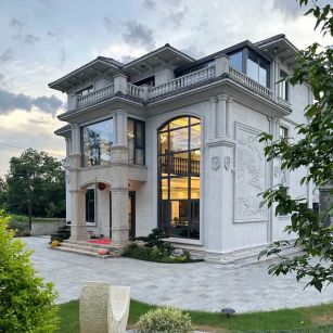 舟山 白麻花岗岩私人别墅干挂石材豪华定制