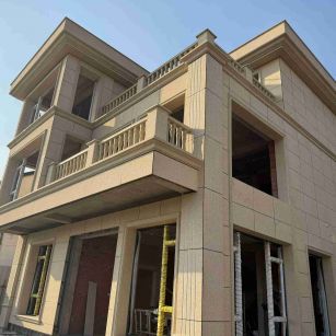 舟山 黄金麻花岗岩石材荔枝面外墙干挂效果展示