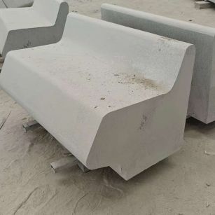 舟山 芝麻白花岗岩异形坐凳，石凳