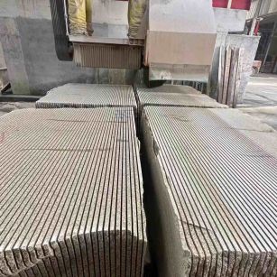 舟山 车间生产日常，黄金麻白麻花岗岩