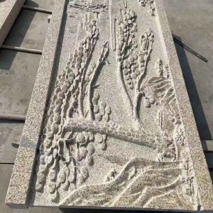 舟山 黄金麻雕刻板浮雕迎客松