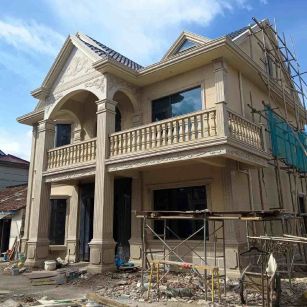 舟山 黄金麻花岗岩石材私人别墅雕花门楼柱阳台栏杆