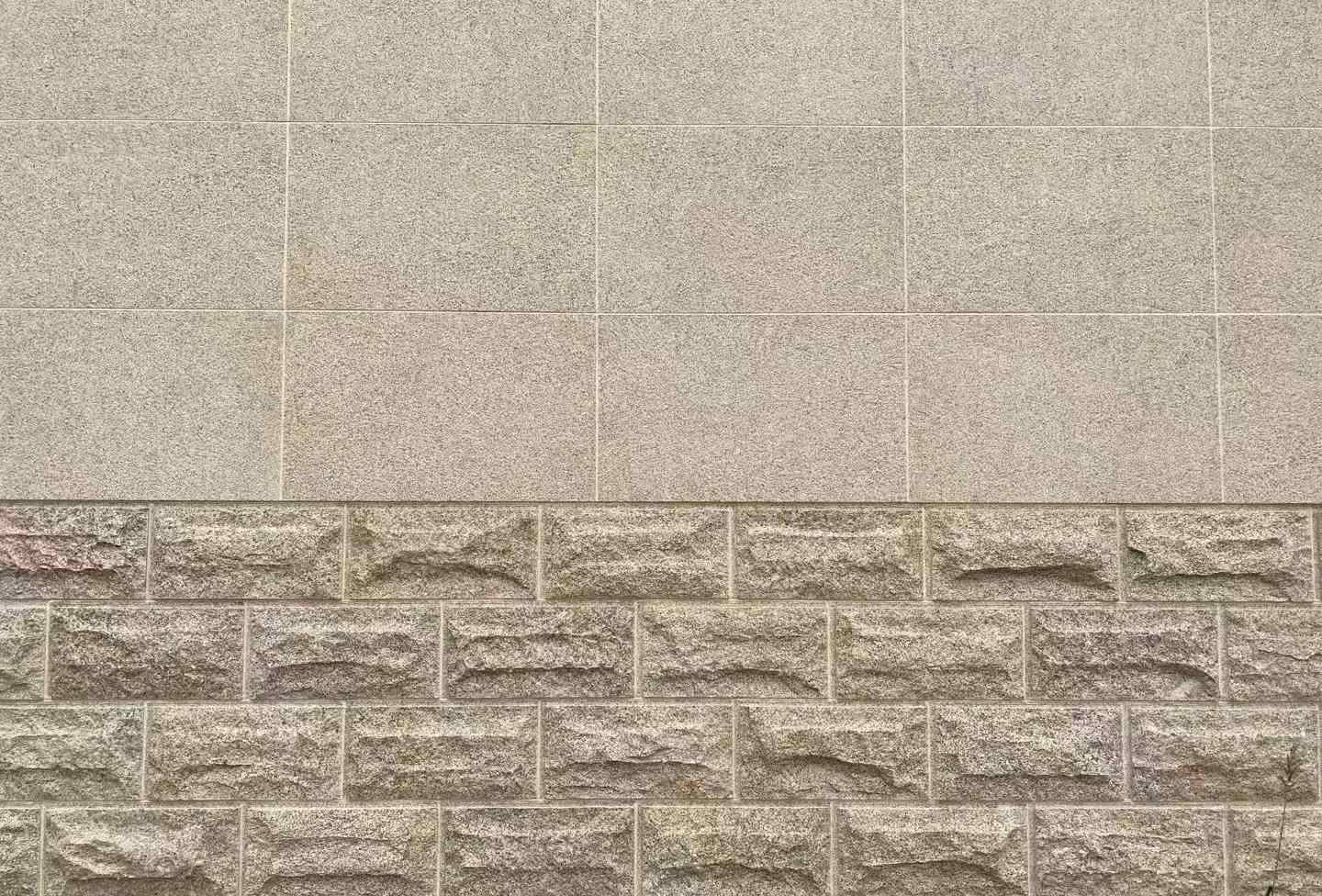 舟山 黄金麻自然面蘑菇石配荔枝面干挂