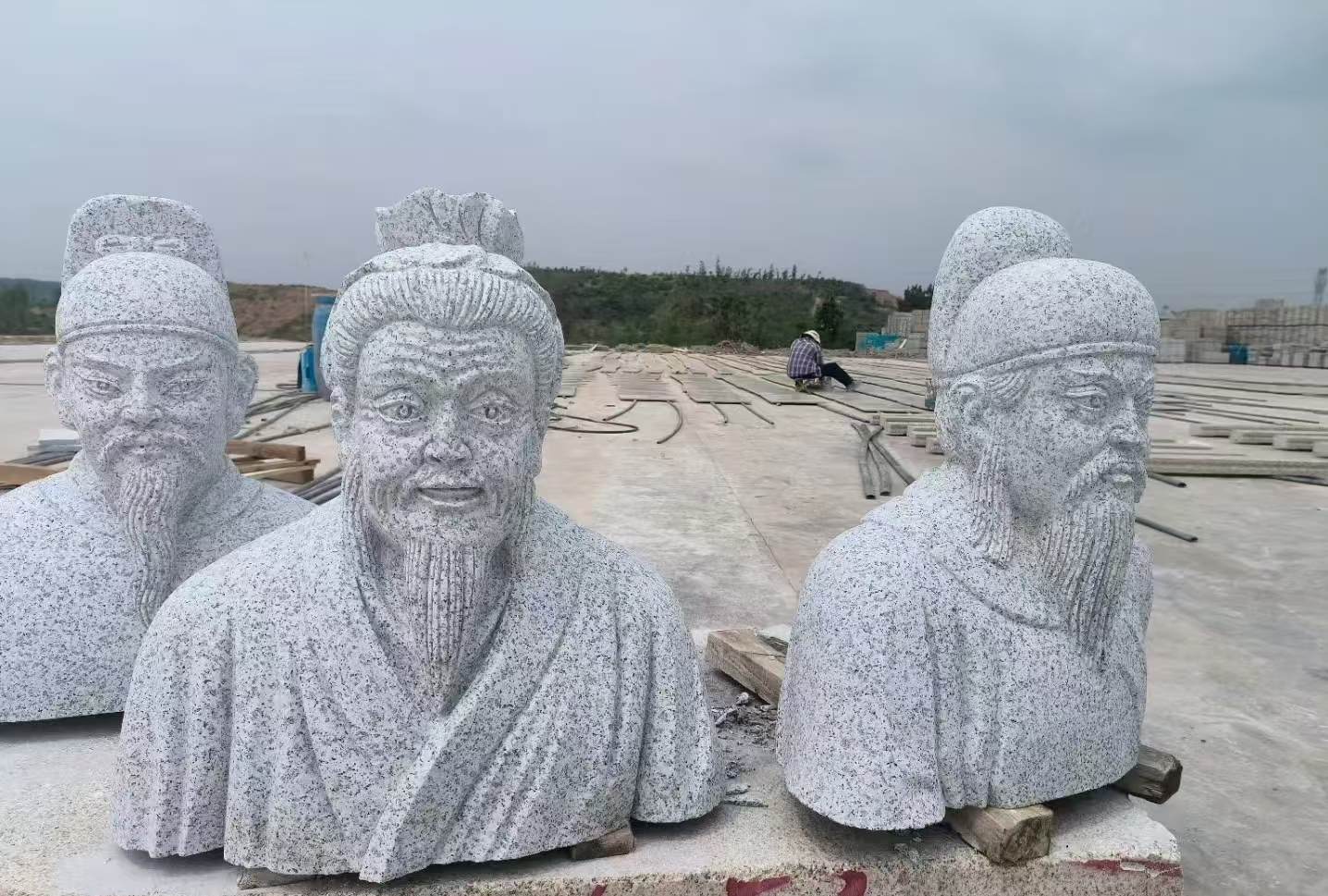 舟山 白麻花岗岩石材人物立体雕刻
