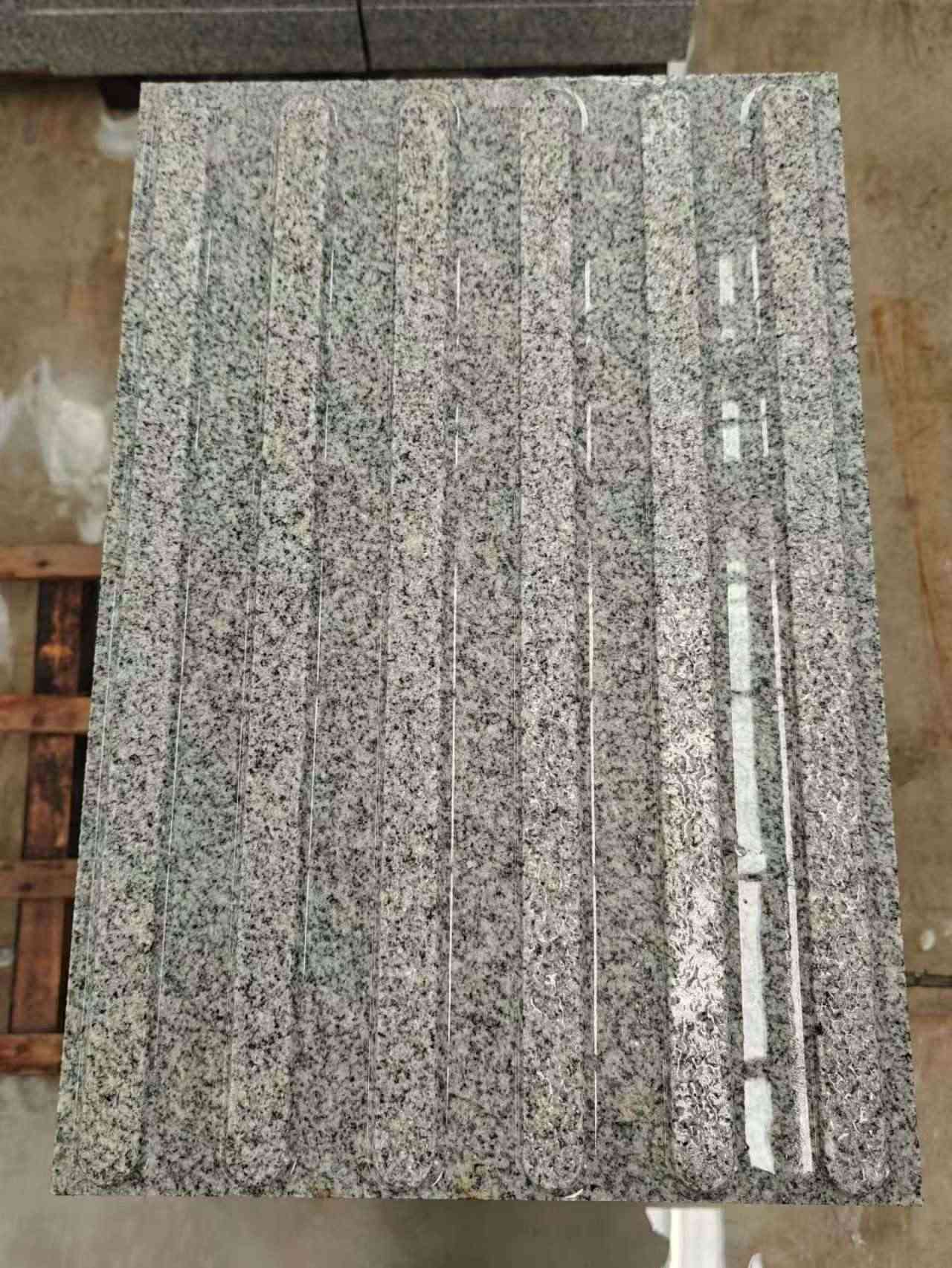 舟山 芝麻白花岗岩荔枝面雕刻盲道，盲条