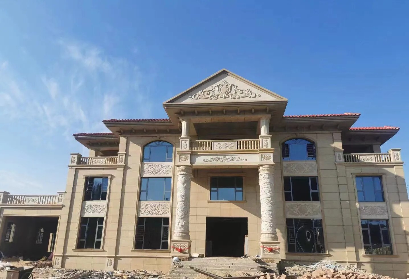 舟山 黄金麻花岗岩别墅外墙干挂