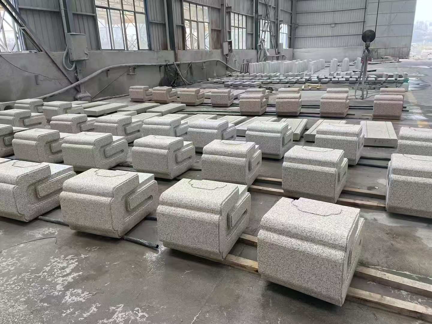 舟山 白麻花岗岩异形加工-石凳，坐凳