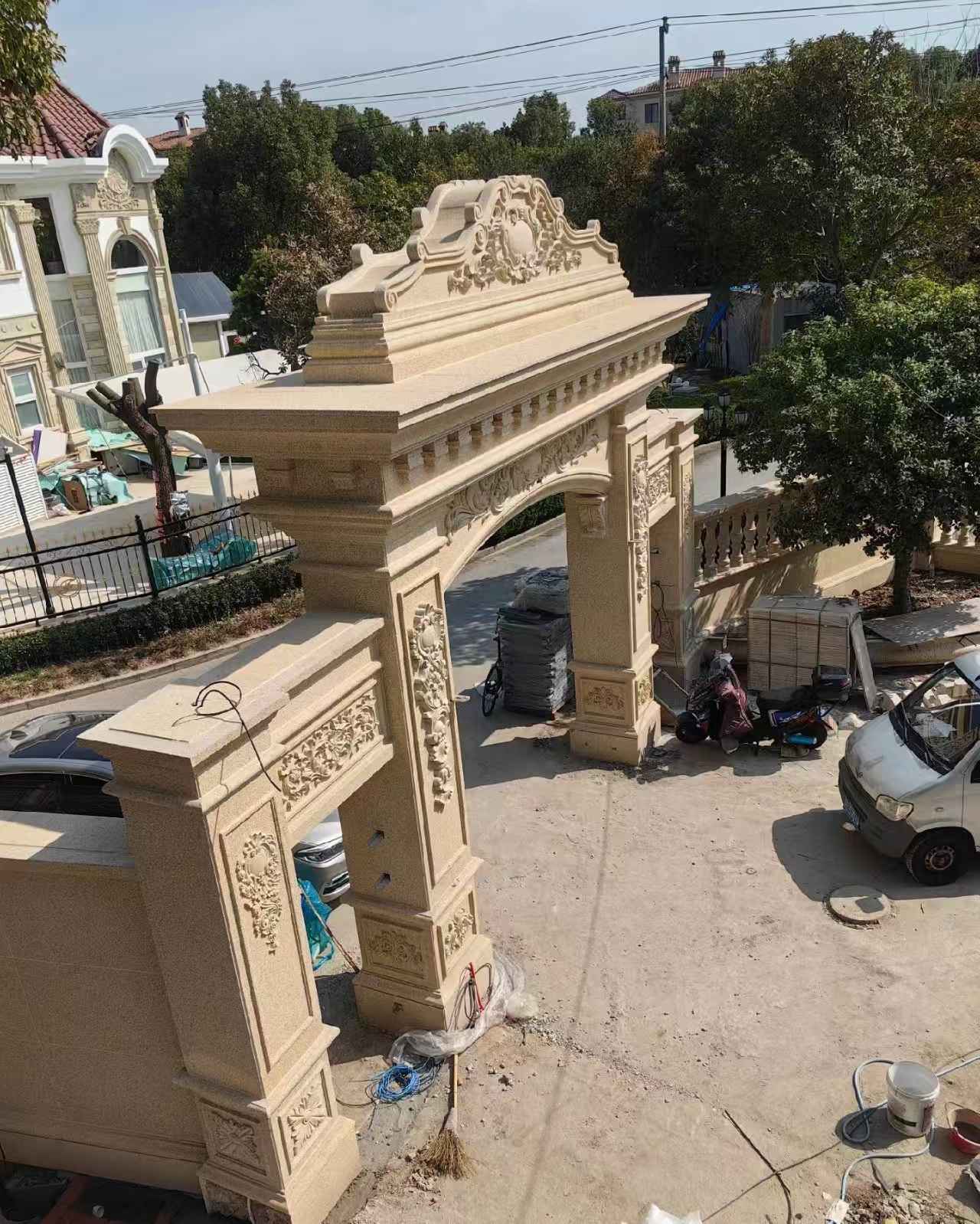 舟山 黄金麻荔枝面花岗岩别墅门楼