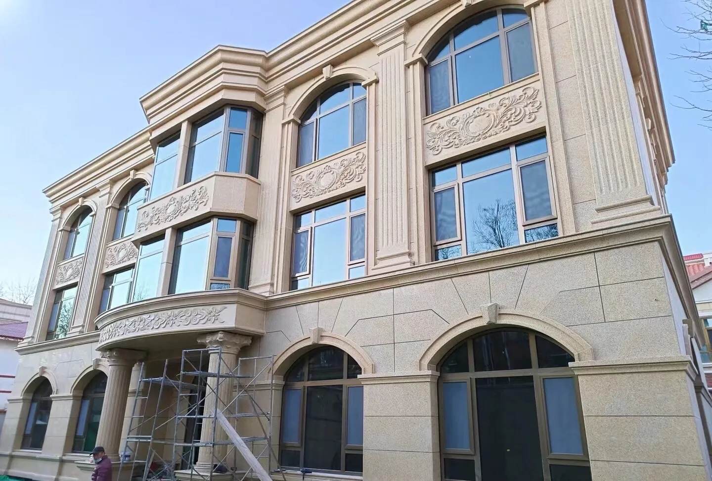 舟山 黄金麻花岗岩别墅外墙干挂